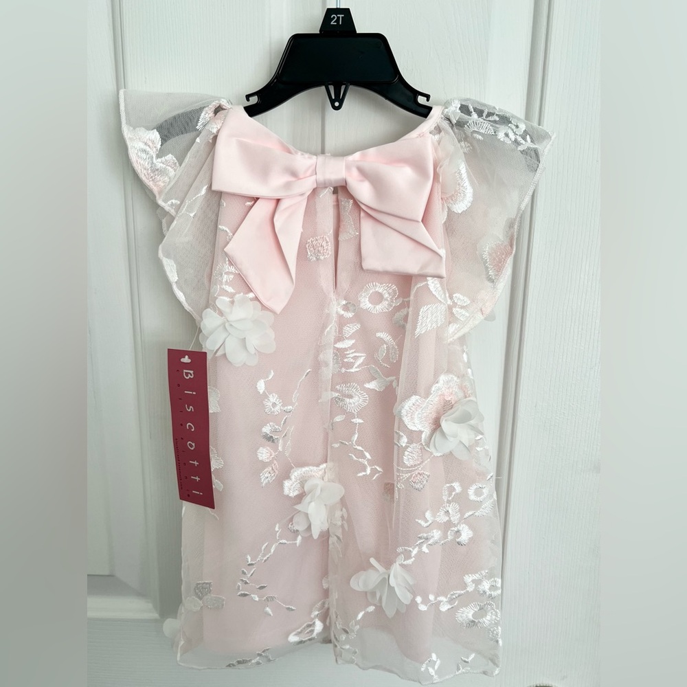 Spring toddler dress. biscotti collezioni pink floral dress